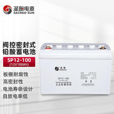 330mm Length Sacred Sun Sealed SP12-100 Lead Acid Battery 12V100Ah for UPS Power System