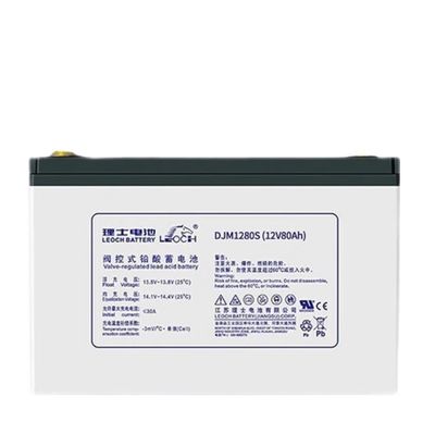 260±2mm Length Leoch DJM1280S 12V80Ah Lead Acid Battery for Communication Equipment
